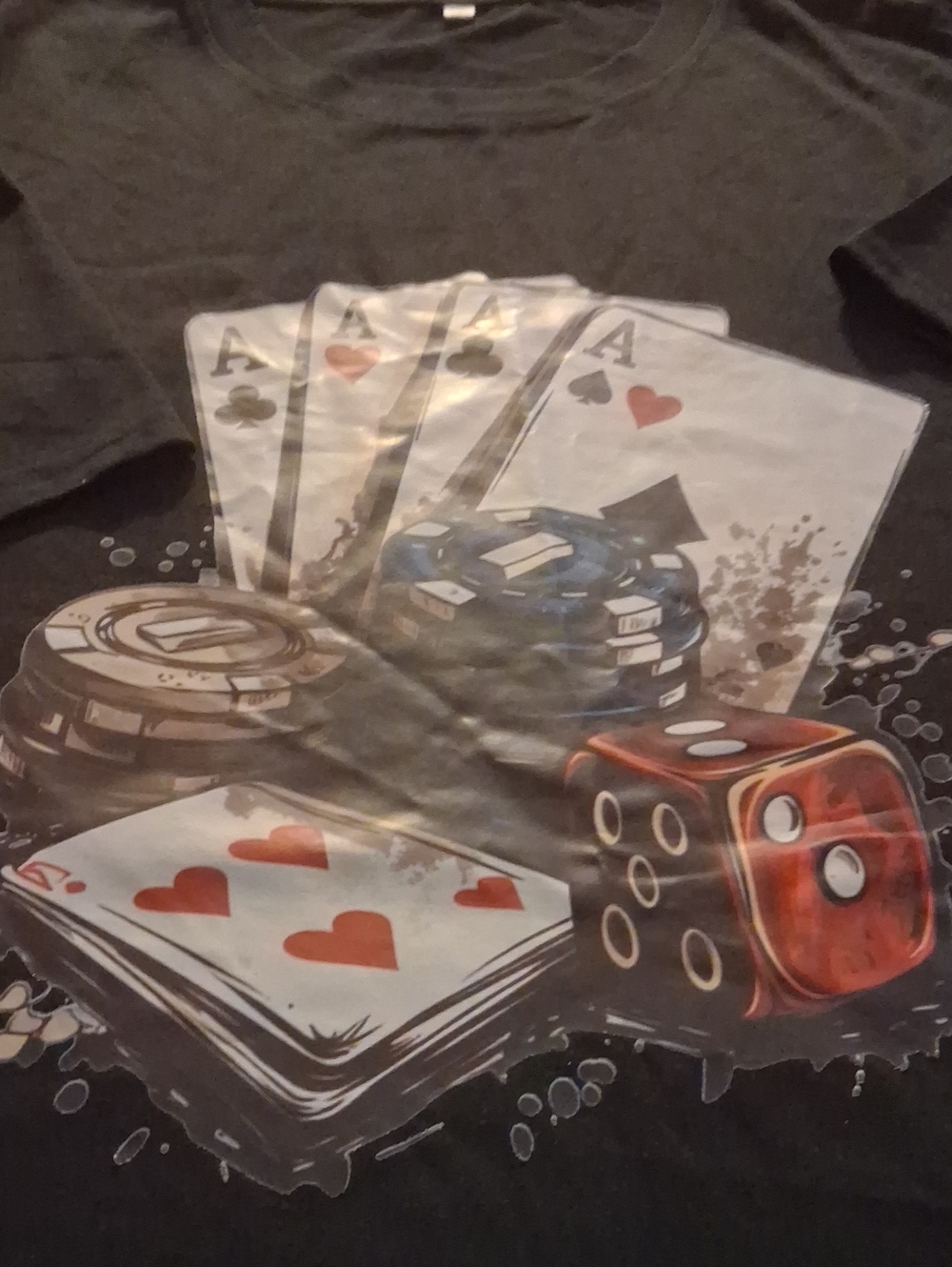 Unbranded Black Poker Chips & Cards Graphic Tee - Men's Short Sleeve